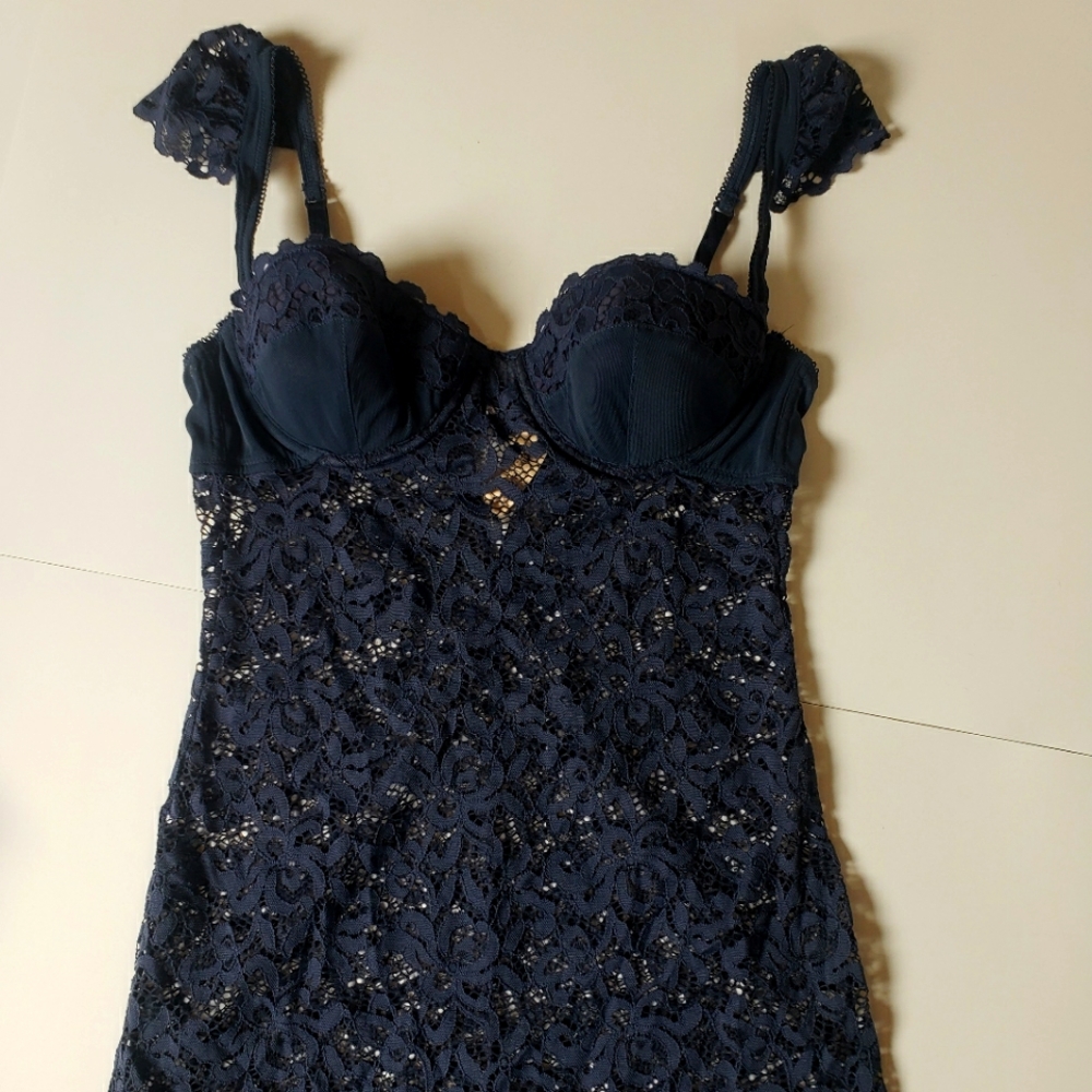 Victoria's Secret Sexy Blue Lace Babydoll Lingerie  36C
